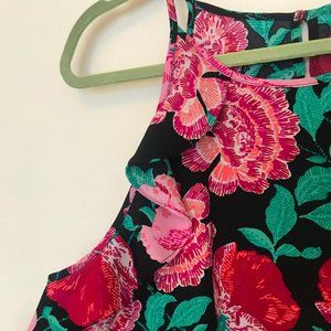 Floral Tank with Ruffle Detail